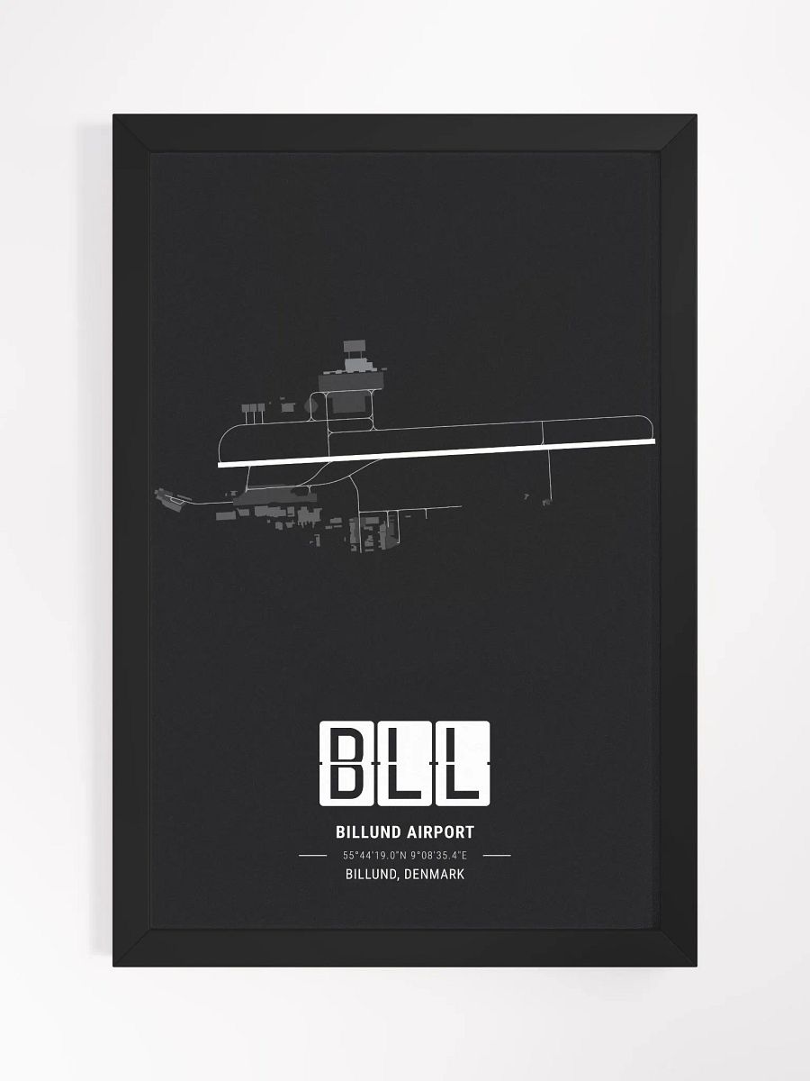Framed Airport BLL Premium Map On Matt Paper product image (1)