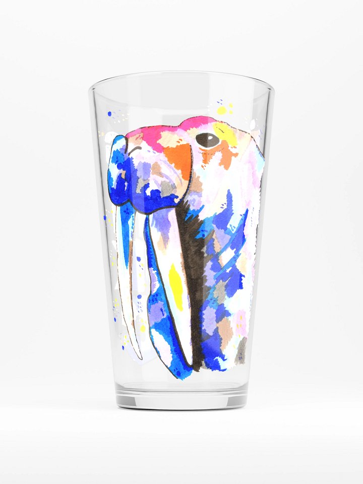 Walrus Watercolour Pint Glass product image (1)