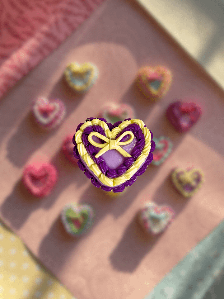 Lavender Layers - Coquette Heart Cake Keychain product image (1)