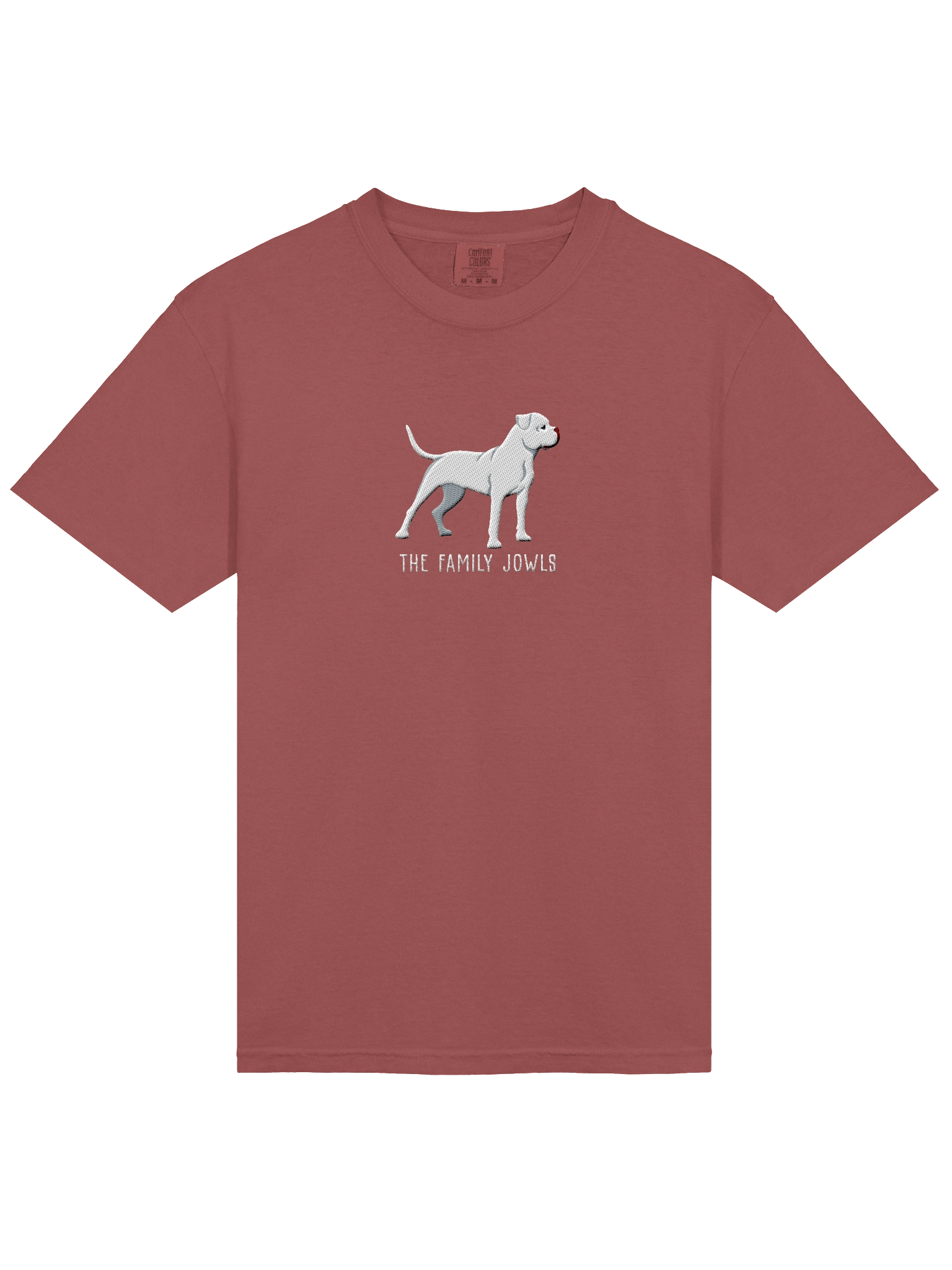 The Family Jowls T-Shirt(Embroidered) of an American Bulldog(White) product image (13)