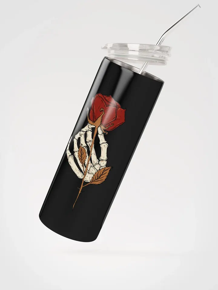 Gothic Romance: Skeleton Hand & Rose Stainless Steel Tumbler for Valentine's product image (2)