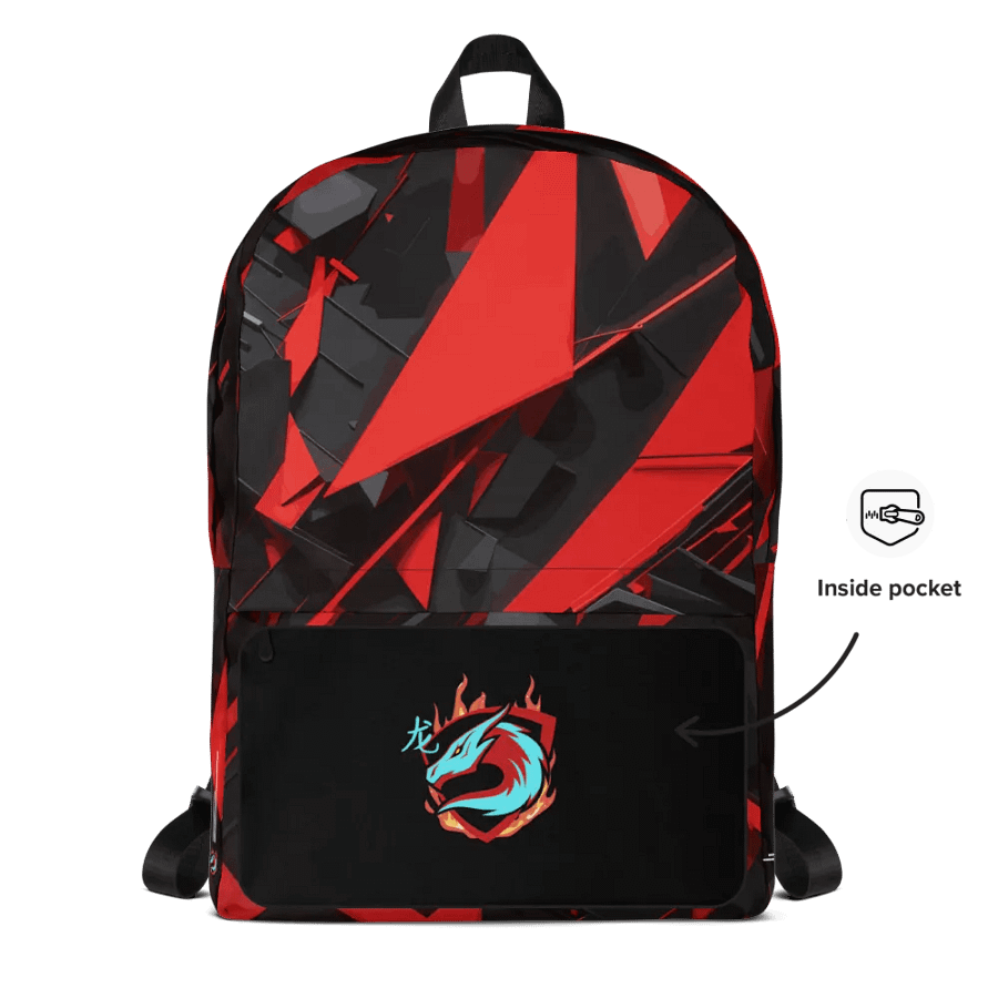 Dynamic Abstract Fragmented Red - All-Over Print Backpack product image (8)