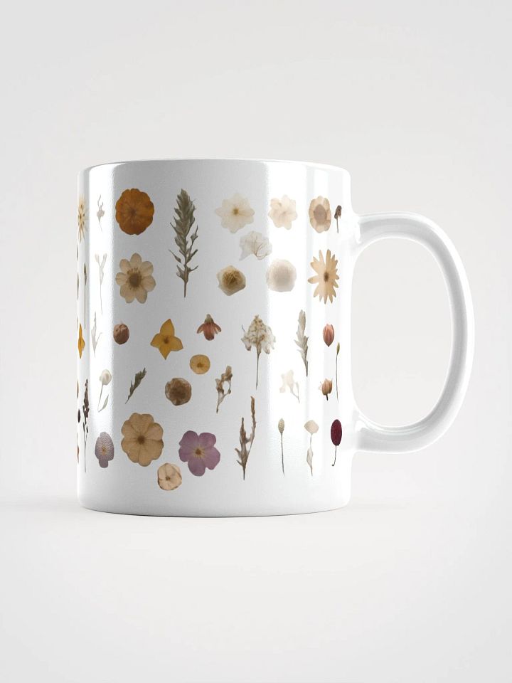 Pressed Flowers White Glossy Ceramic Mug product image (1)