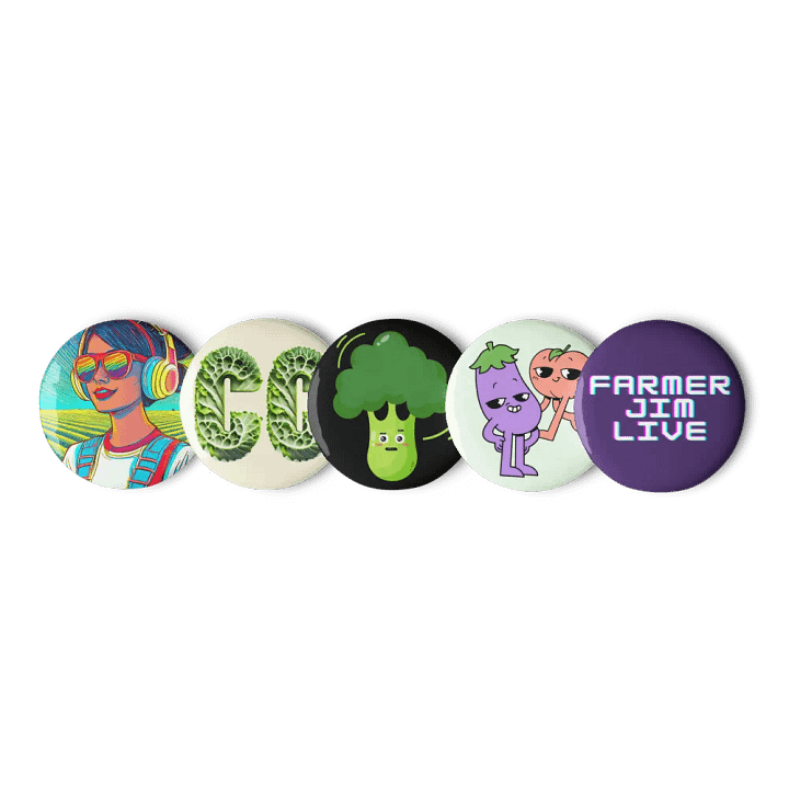 Farmer Jim Live Pin Buttons Set product image (1)