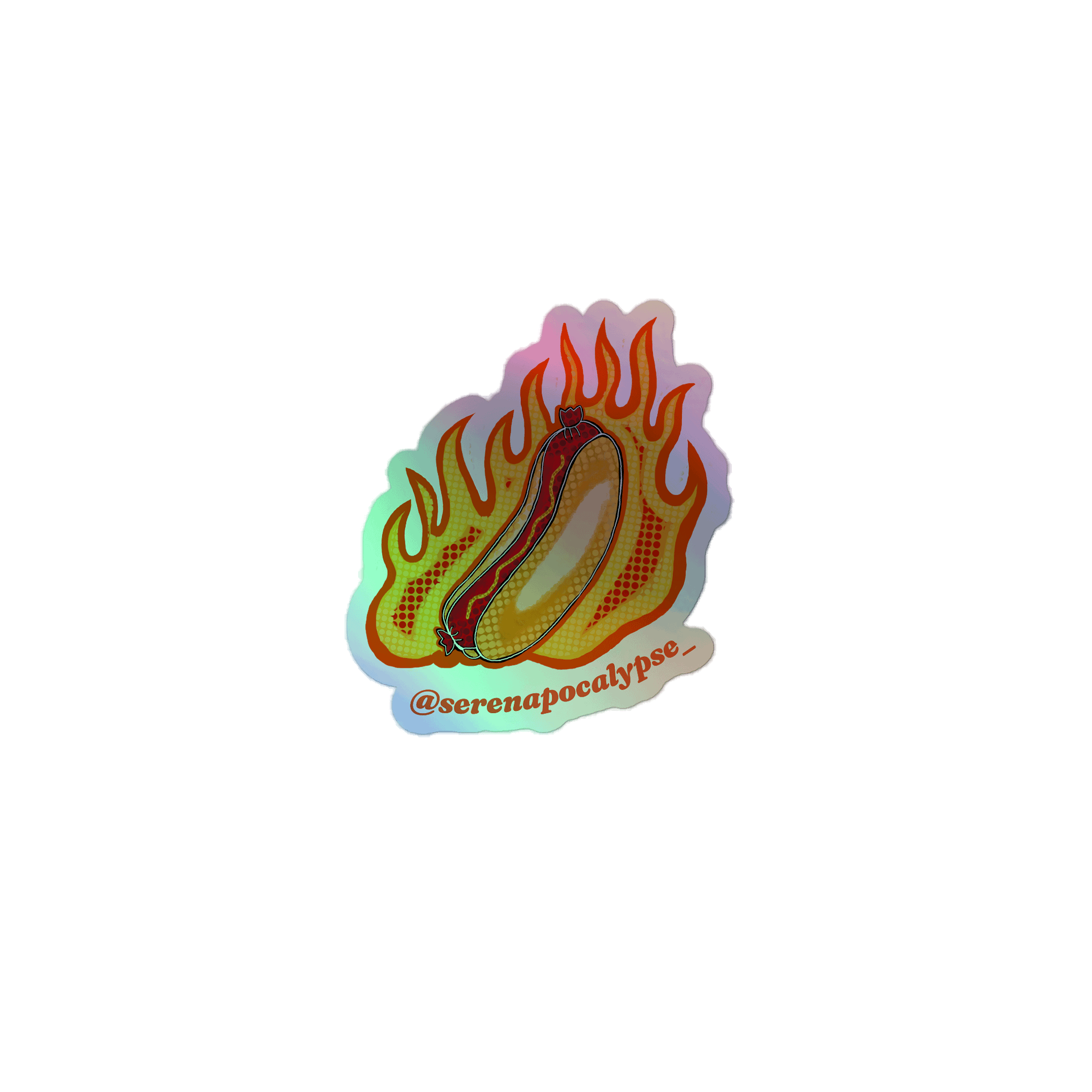 FLAMING GLIZZY HOLO STICKER product image (1)