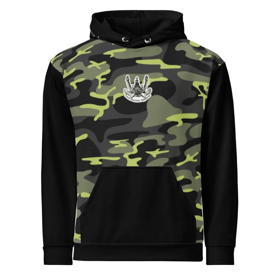 black & Green Camouflage Anchor Hoodie product image (2)