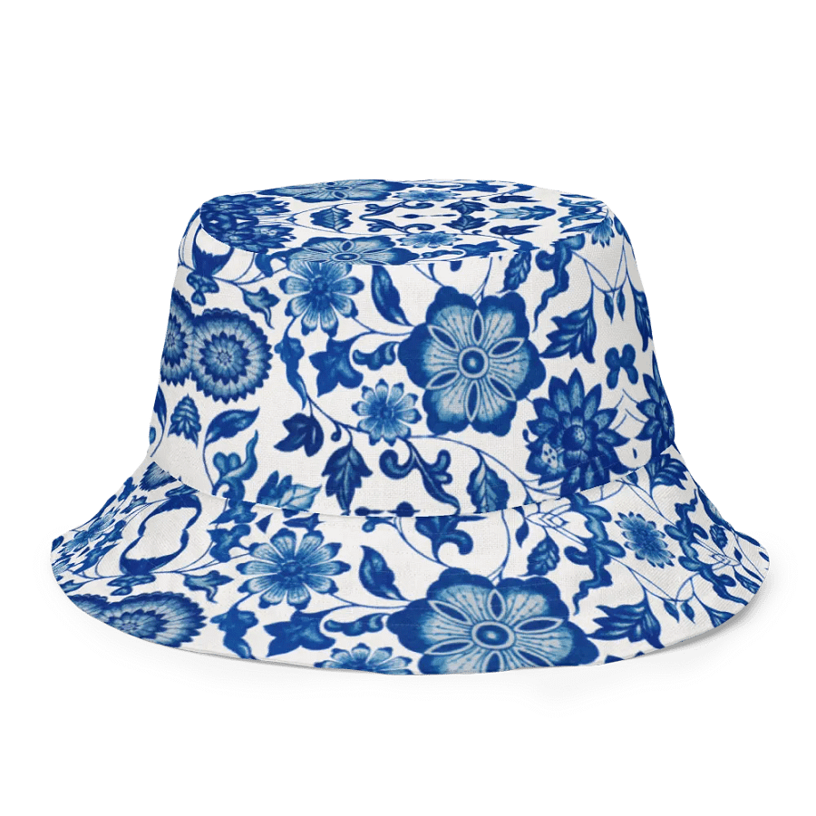 Blue Floral Chinoiserie Reversible Bucket Hat product image (1)