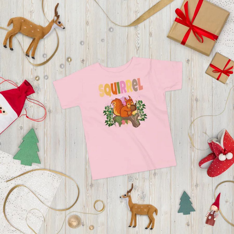 Squirrel Colorful Funny Cute Bella +Canvas Toddler T-Shirt – Funny Shirt, Best Gift for Kids product image (3)