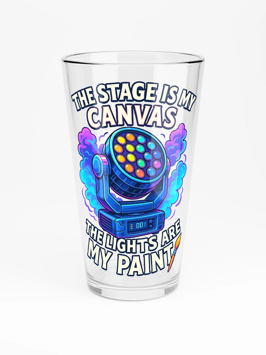 Theatrically Jerry: "The Stage Is My Canvas, The Lights Are My Paint" Graphic Pint Glass product image (3)