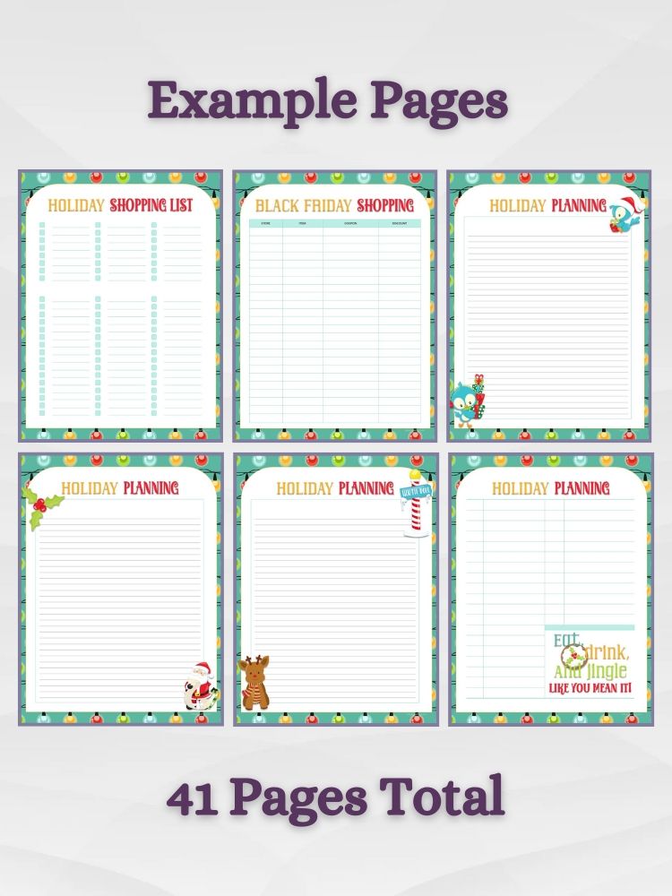 Printable Holiday Planner for Christmas and New Year's Eve product image (7)