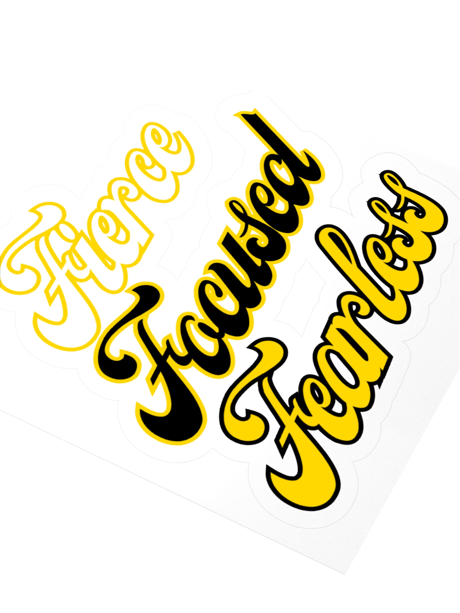 Retro Fierce. Focused. Fearless. Kiss Cut Sticker | Team Verga Empowerment Collection product image (3)