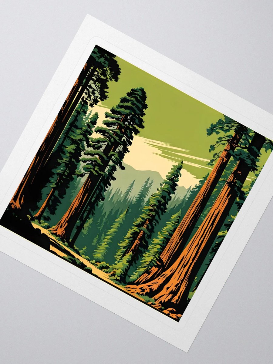 Retro Style Giant Sequoia Forest Sticker product image (2)
