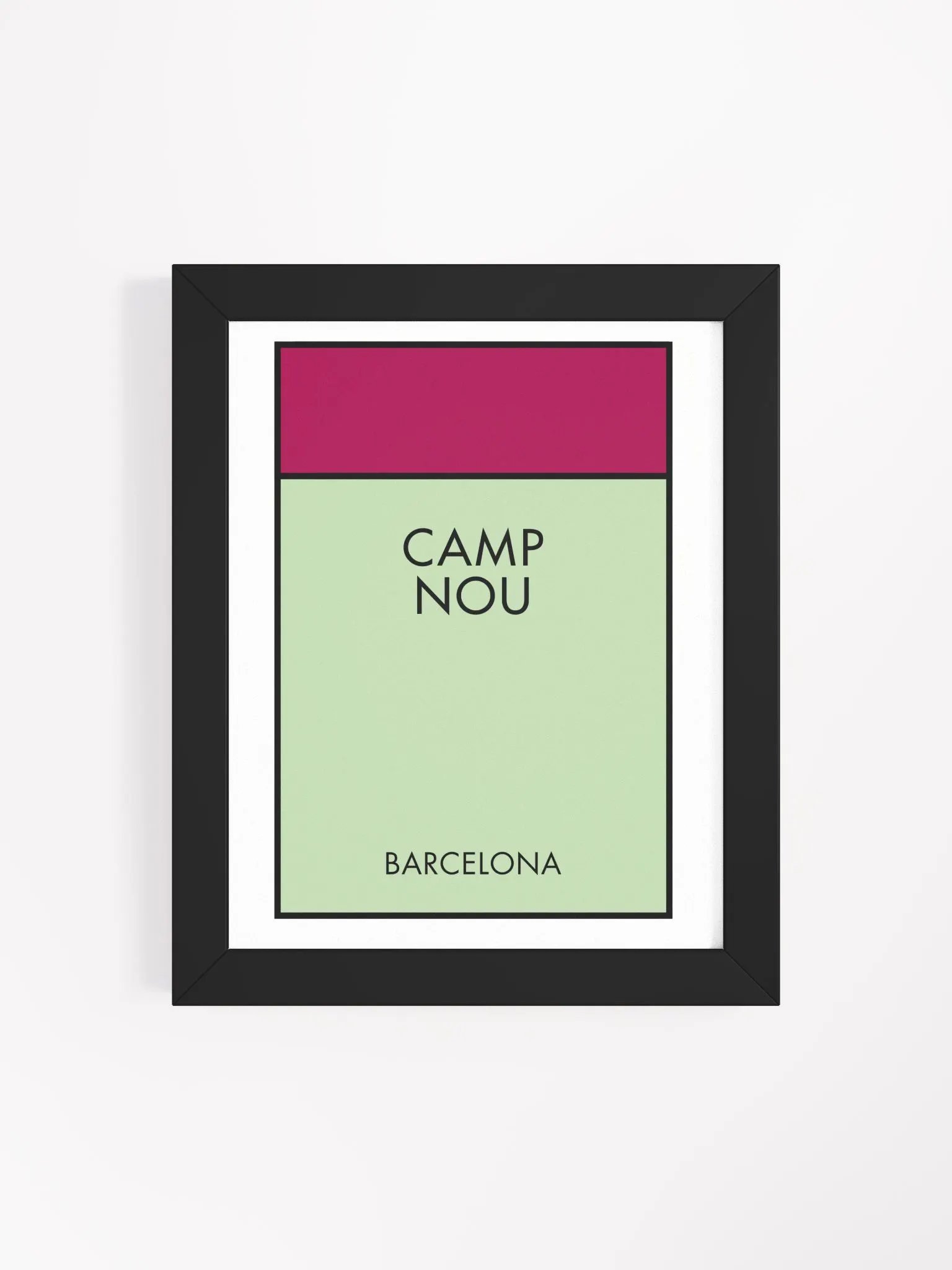 Camp Nou Barcelona Monopoly Title Art Framed Print product image (1)