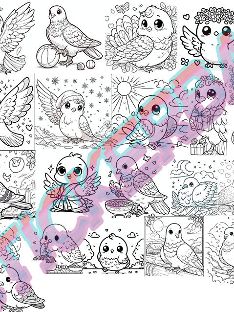 Taubenmalbuch 1 - Alle Motive! product image (1)