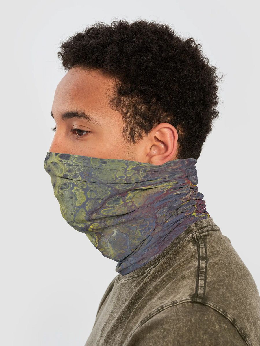Amphibian 01 - Abstract Acrylic Pour Print, Neck Gaiter product image (3)