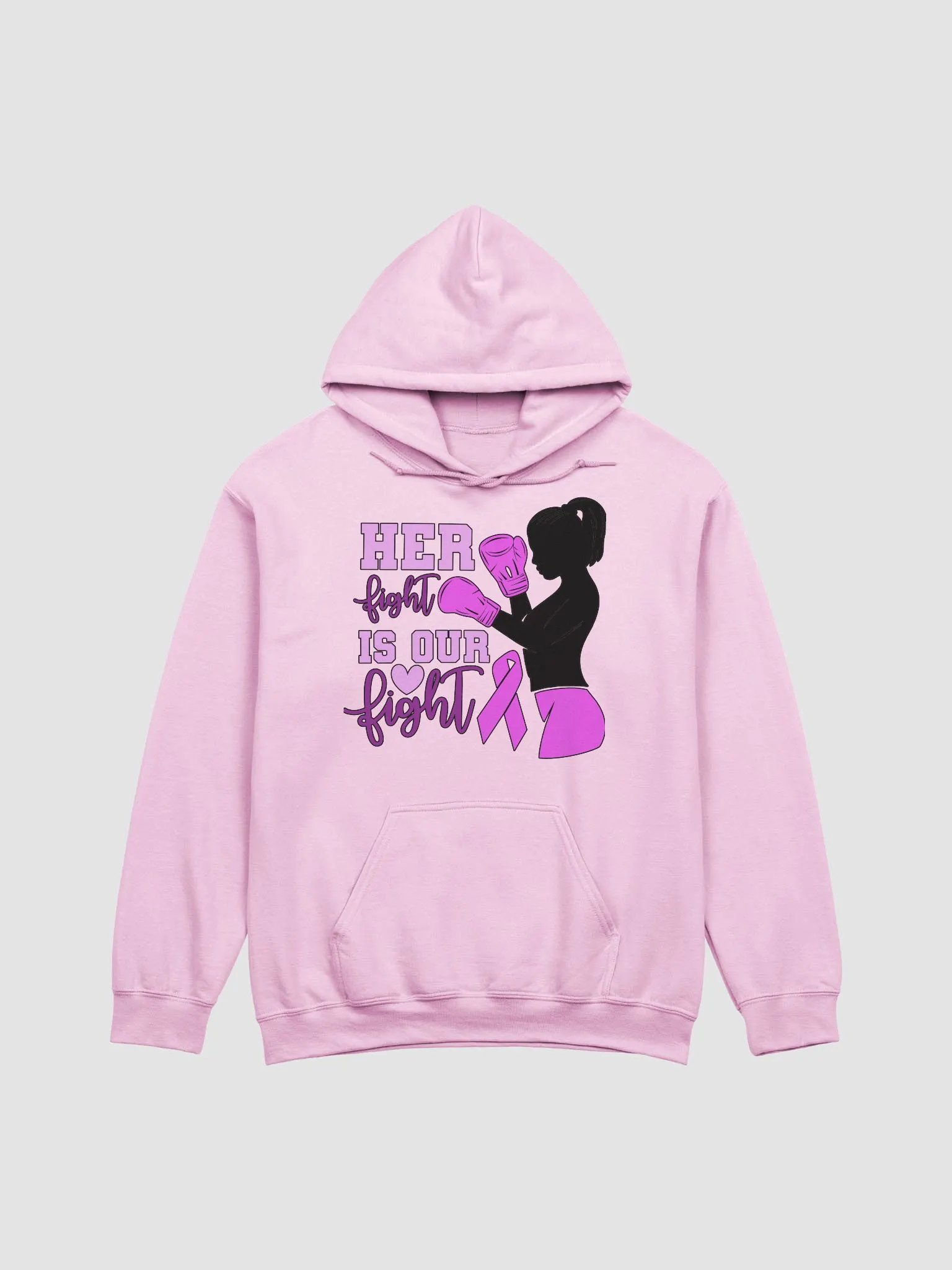 Her fight is our fight postal worker breast cancer hoodie product image (1)
