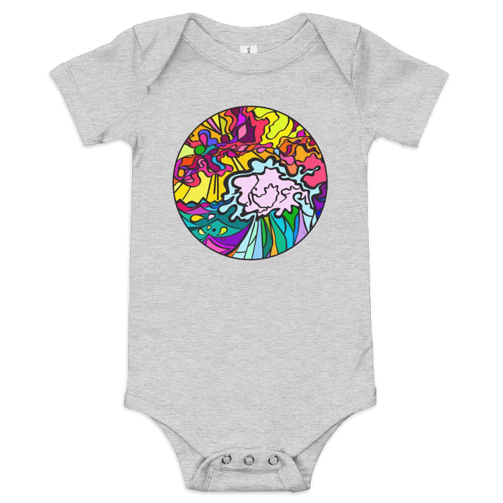 Vibrant Stained Glass Baby Onesie - Wave at Sunset product image (4)