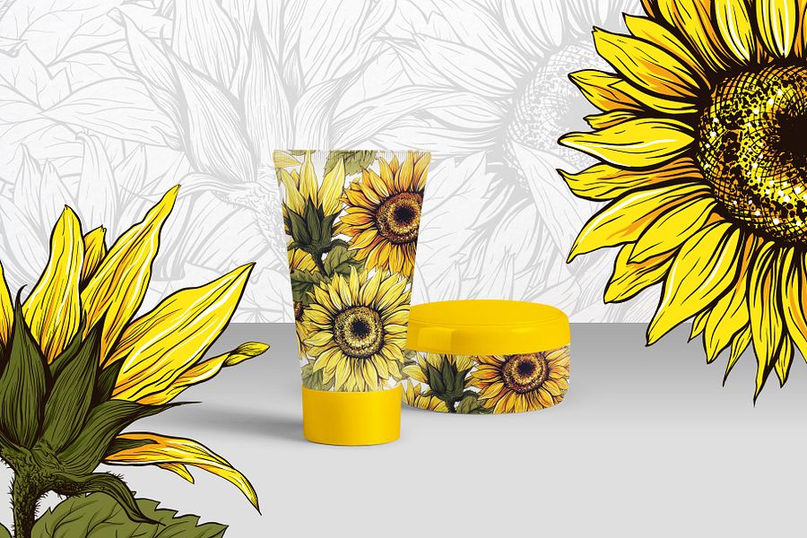 Sunflower Seamless Pattern Bundle, Sunflower Clipart, Autumn Digital Papers Line Art product image (12)