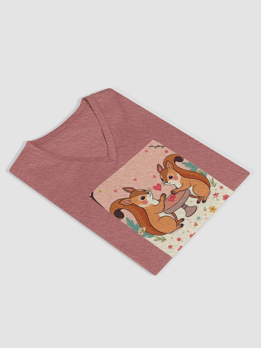 Whimsical Squirrel Heart V-Neck Tee product image (4)