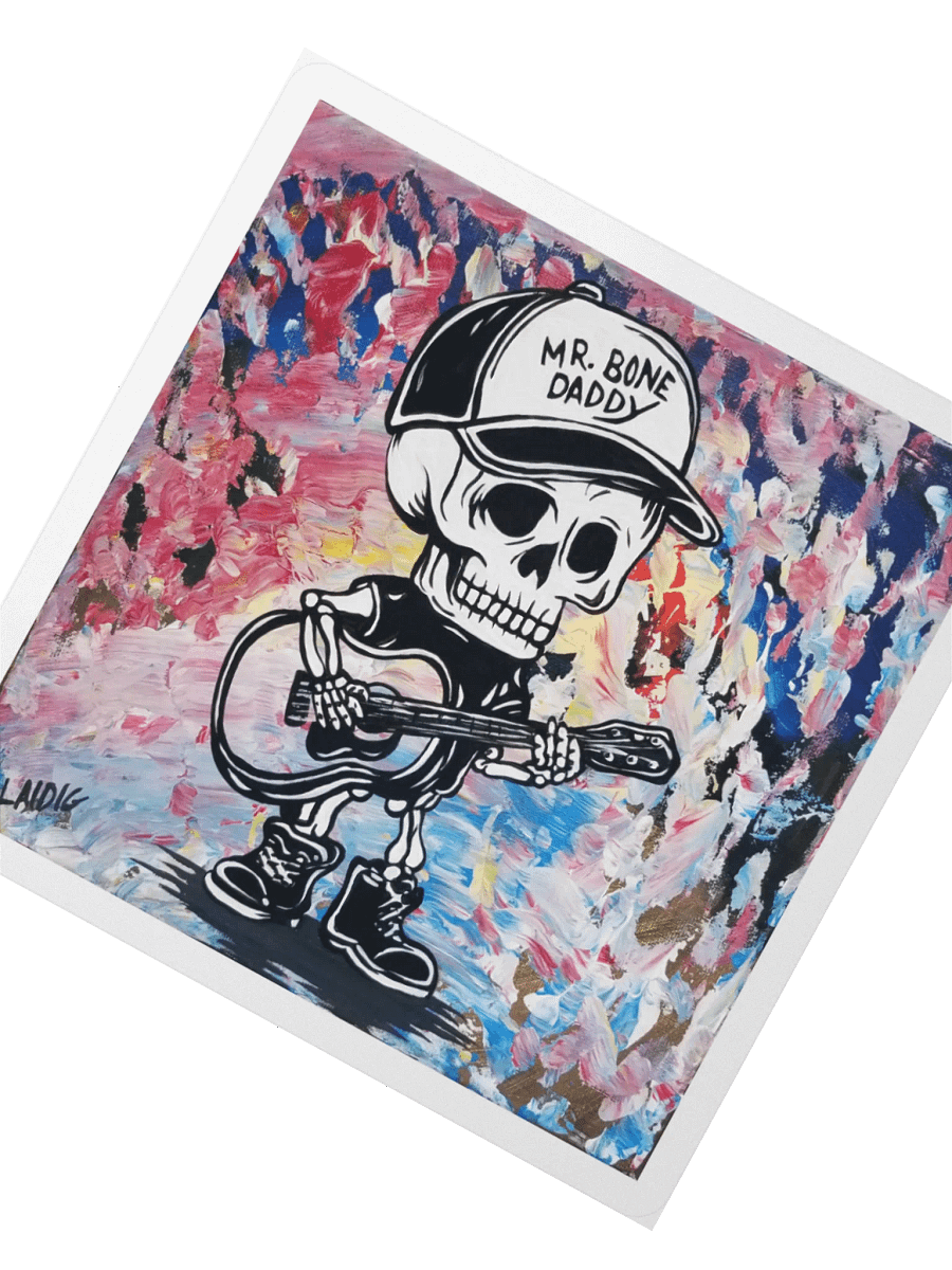 Mr. Bone Daddy Guitar Player Painting Vinyl Sticker product image (8)