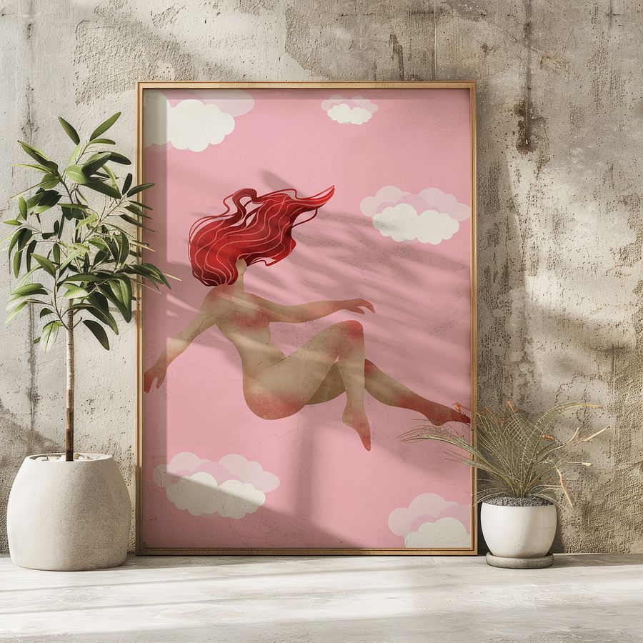 Floating in Pink Preppy Art Print product image (7)