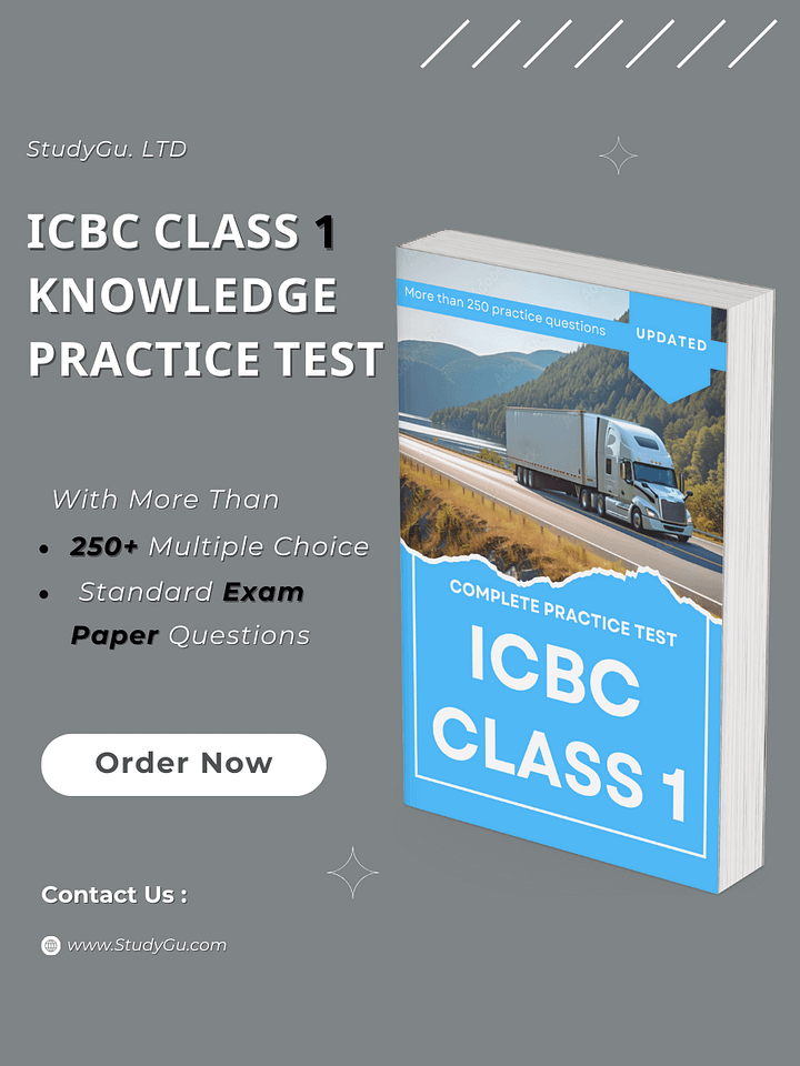 Complete ICBC Class 1 Knowledge Practice Test product image (1)