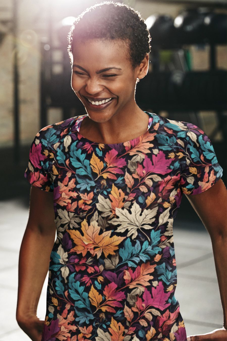 Leaf Pattern All Over Print T-shirt product image (1)