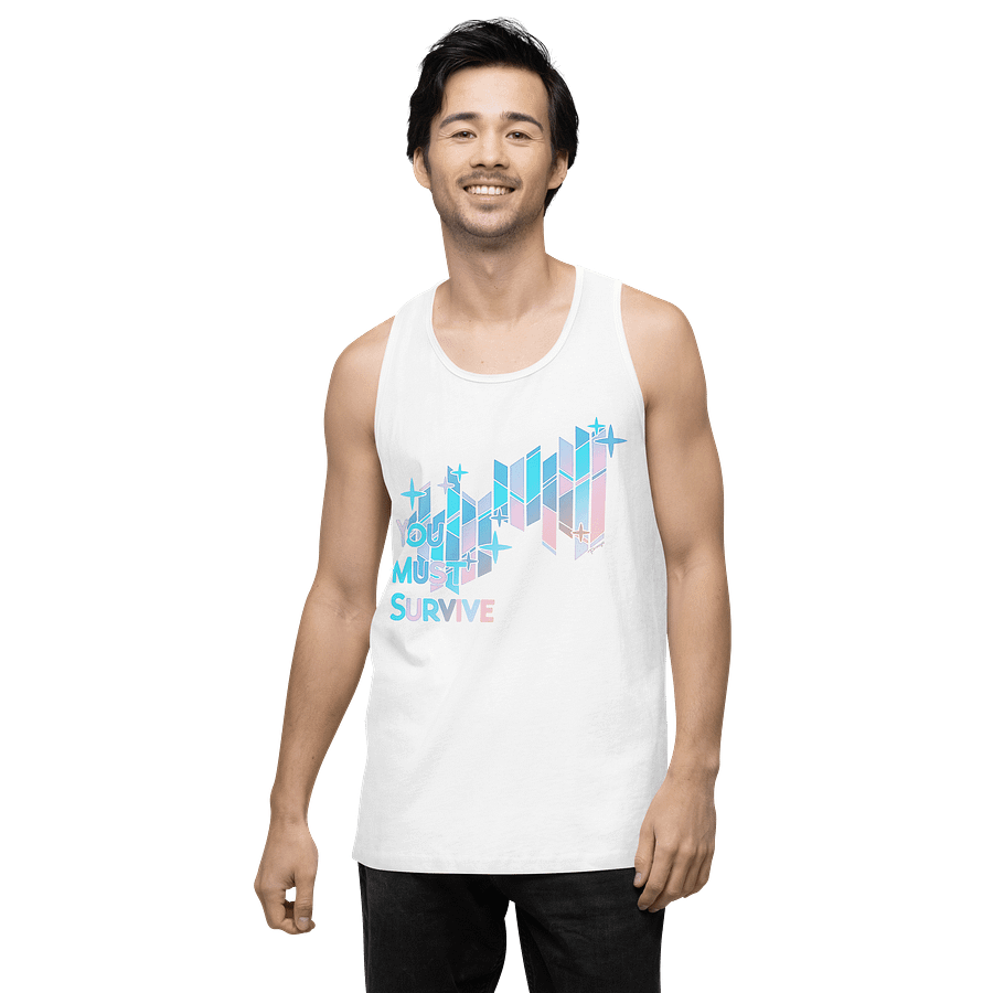 "YOU MUST SURVIVE" Stained Glass tanktop (white) product image (4)