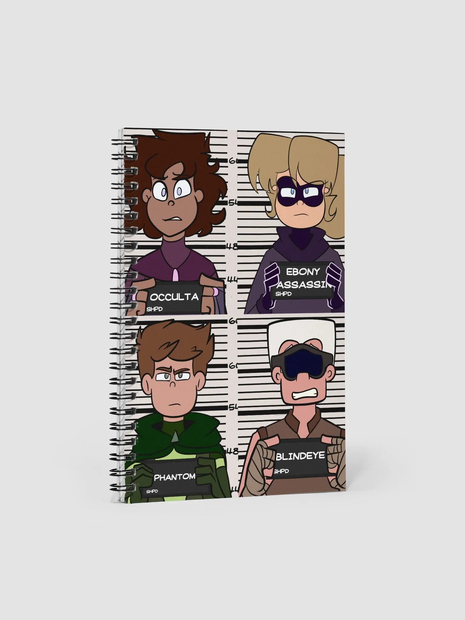 Swift Spark and the Defense Five: Mugshots Spiral Notebook product image (1)