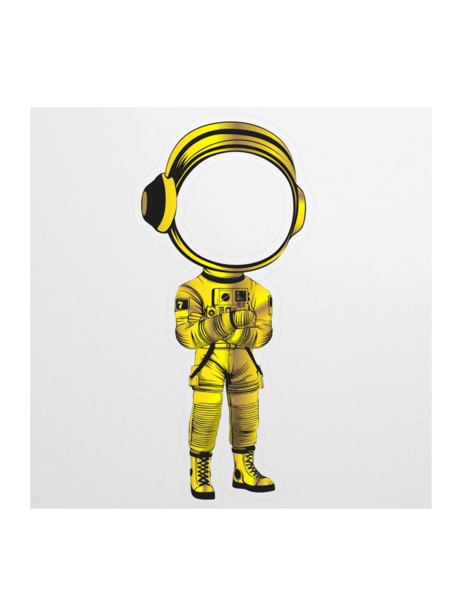 MARS CITY ALL GOLD ASTRONAUT STICKER product image (1)
