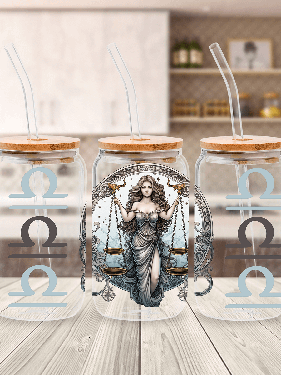 Libra Zodiac Glass Can Sipper product image (1)