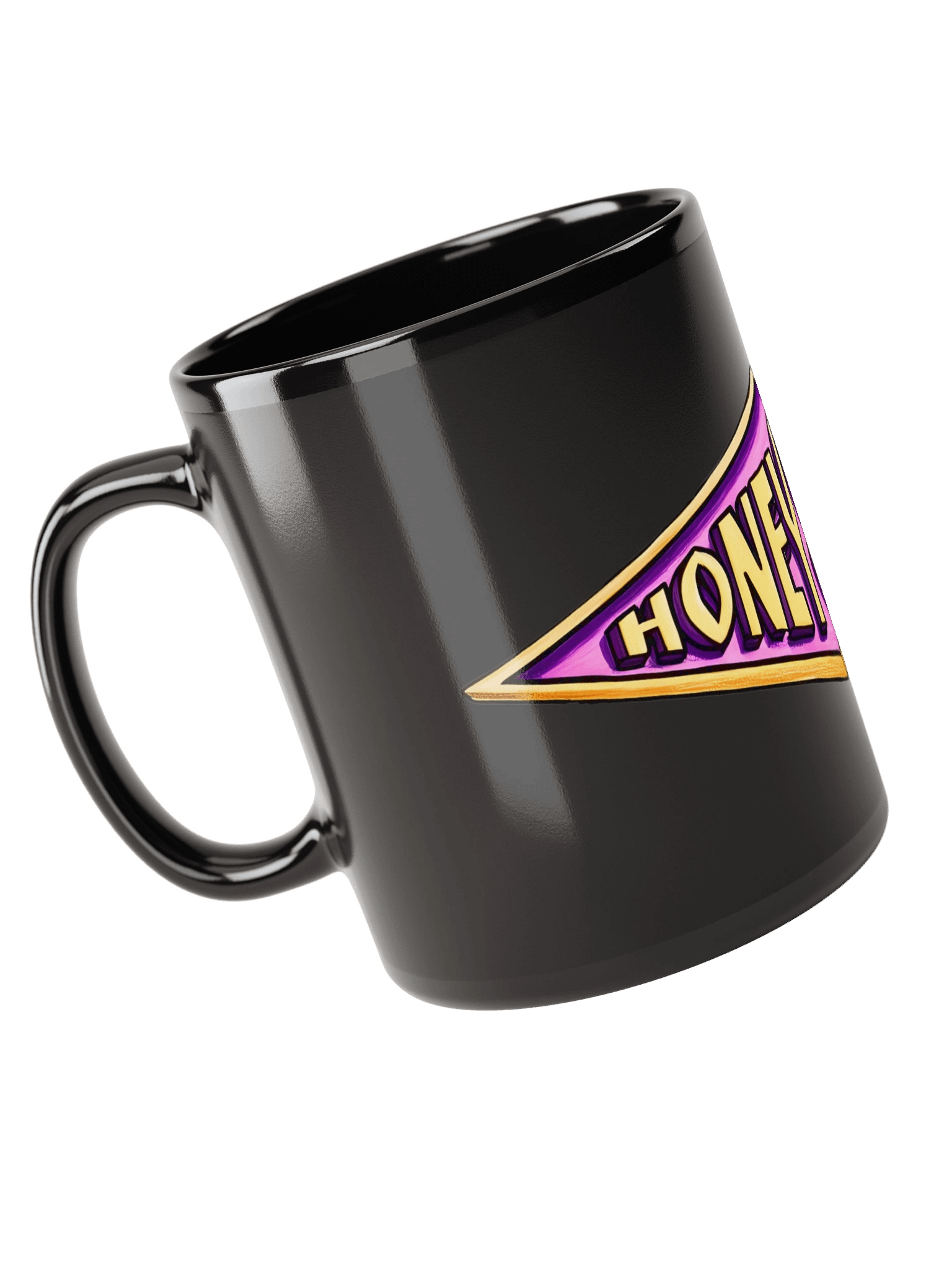 Mug noir brillant avec logo 3D HONEY SWEETS product image (6)