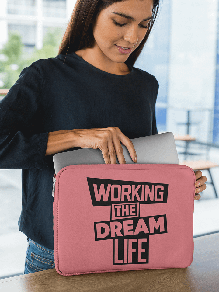 Premium Pink Laptop Sleeve – Working The Dream Life | Sleek, Protective & Leadership-Ready (13” & 15”) product image (2)