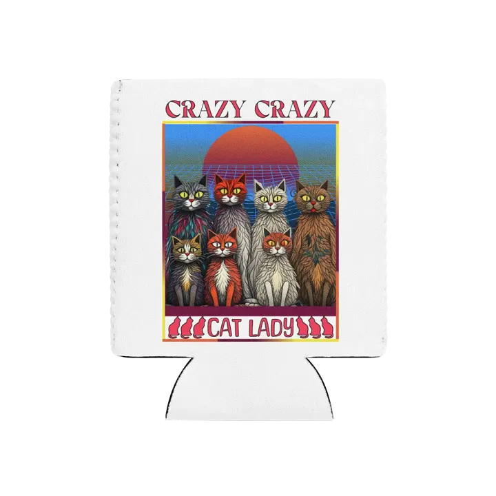 Crazy Crazy Cat Lady Can Cooler product image (1)