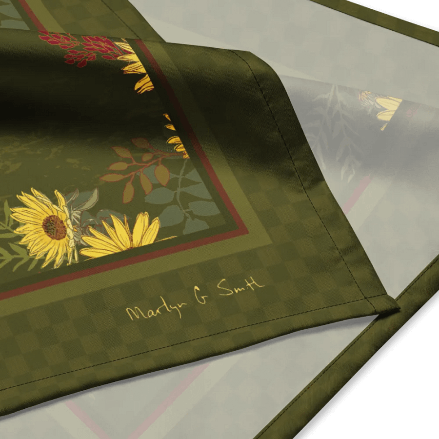 “Helianthus Sunflower Amongst the Greens” Bandana in Green product image (2)
