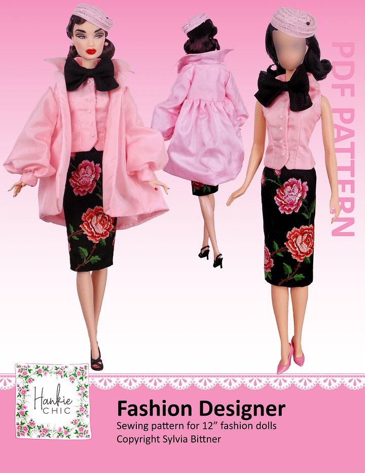 Fashion Designer sewing pattern for 12" fashion dolls product image (1)