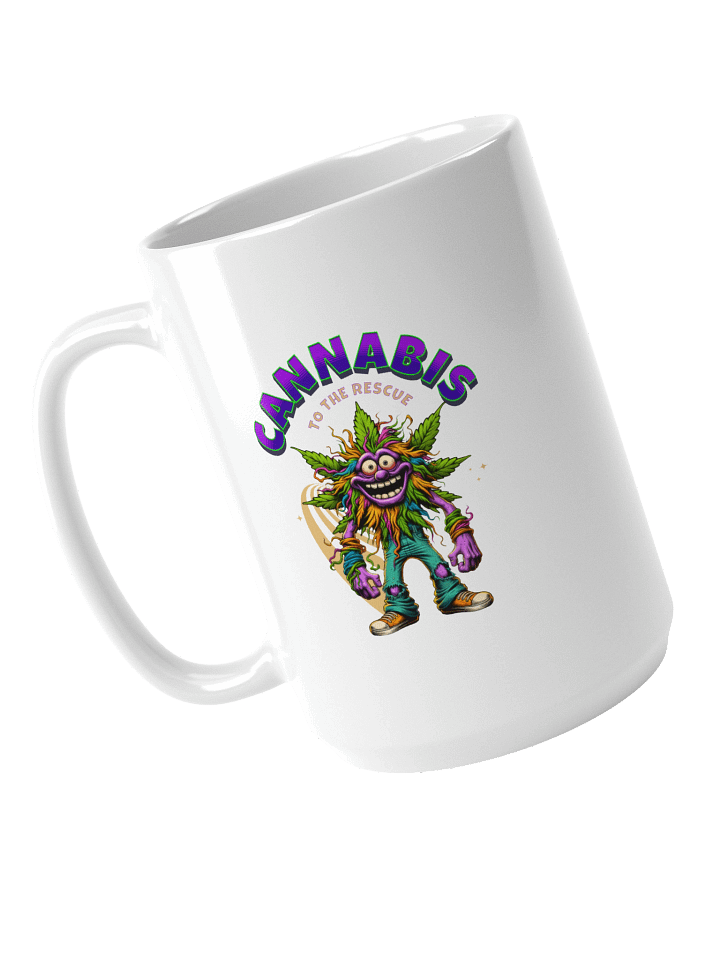 Cannabis to the Rescue! Coffee Mug (White Glossy Ceramic) product image (2)