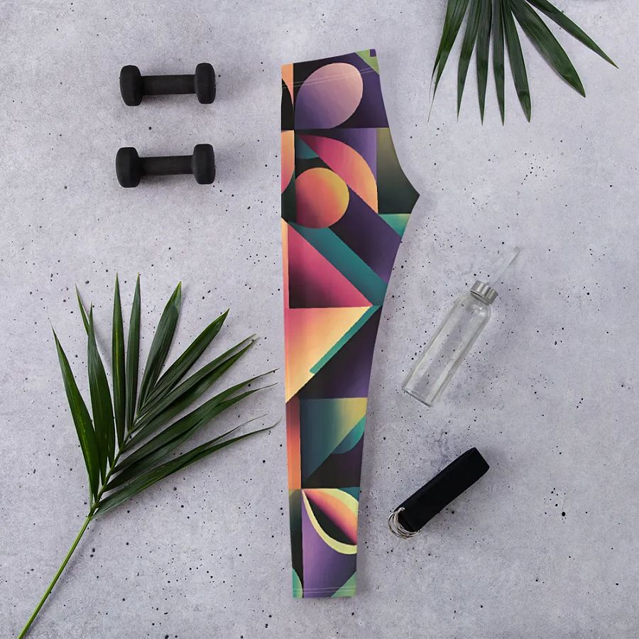 Abstract Lithographic Pattern Design leggings - V7 product image (4)