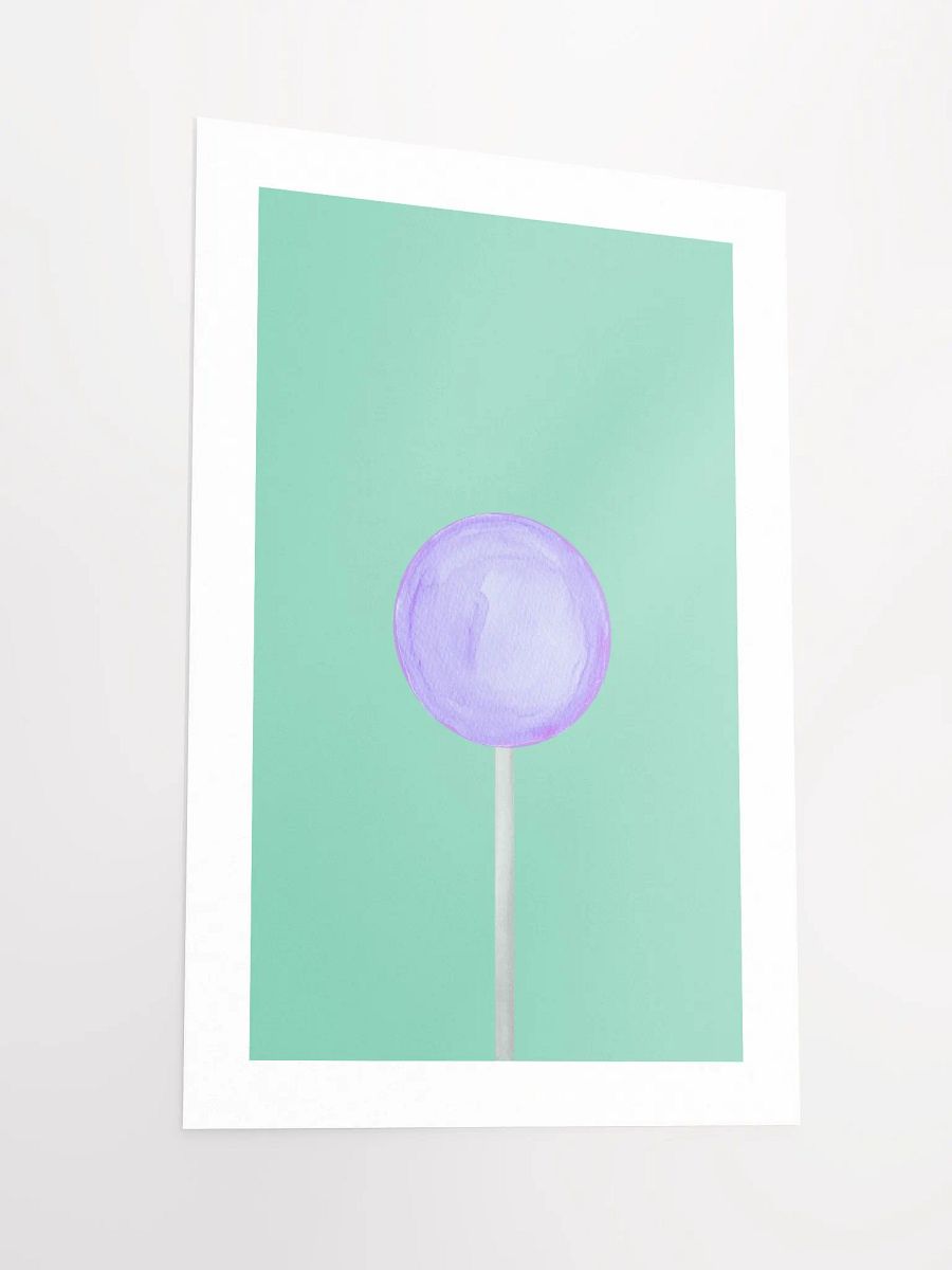 Minimalist Lavender Lollipop on Soft Mint Background Wall Art product image (5)