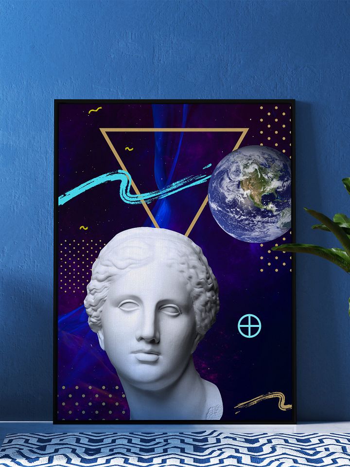 Synthwave Gods and Planets: Earth (Gaia, Terra) [synthwave/vaporwave/retrowave/cyberpunk] — aesthetic poster, retrowave poster, neon poster product image (1)