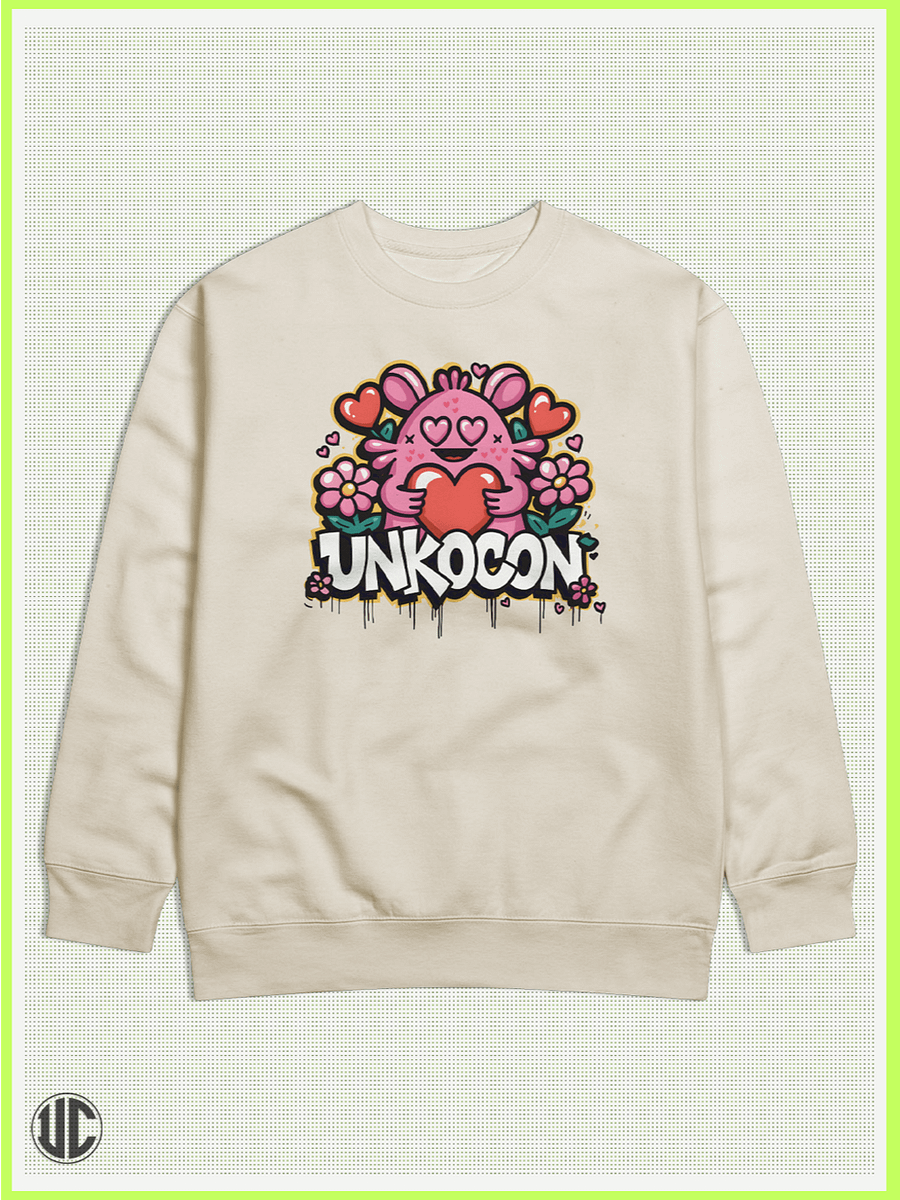 UnkoCon – Graffiti Heart Crew Neck Sweatshirt product image (1)