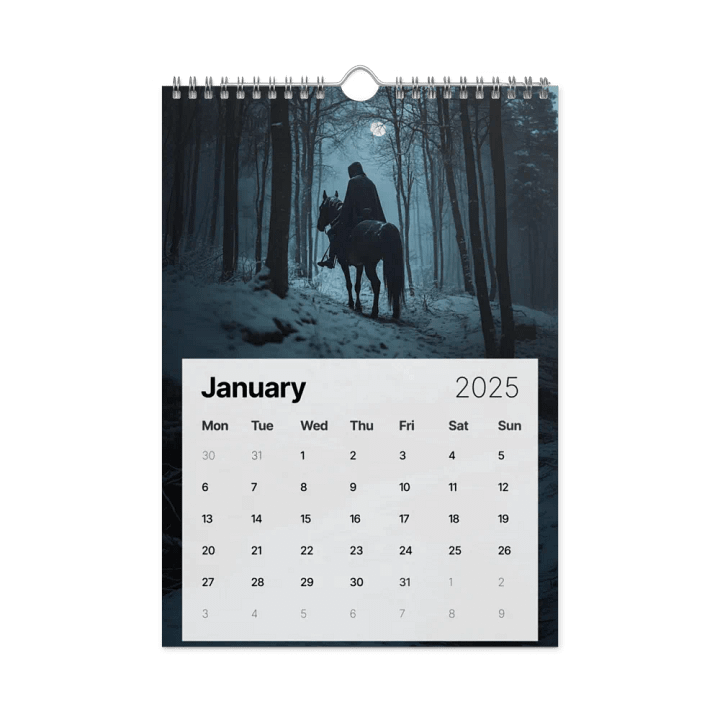 Dark Rider Wall Calendar (2025) by Allcolor product image (2)