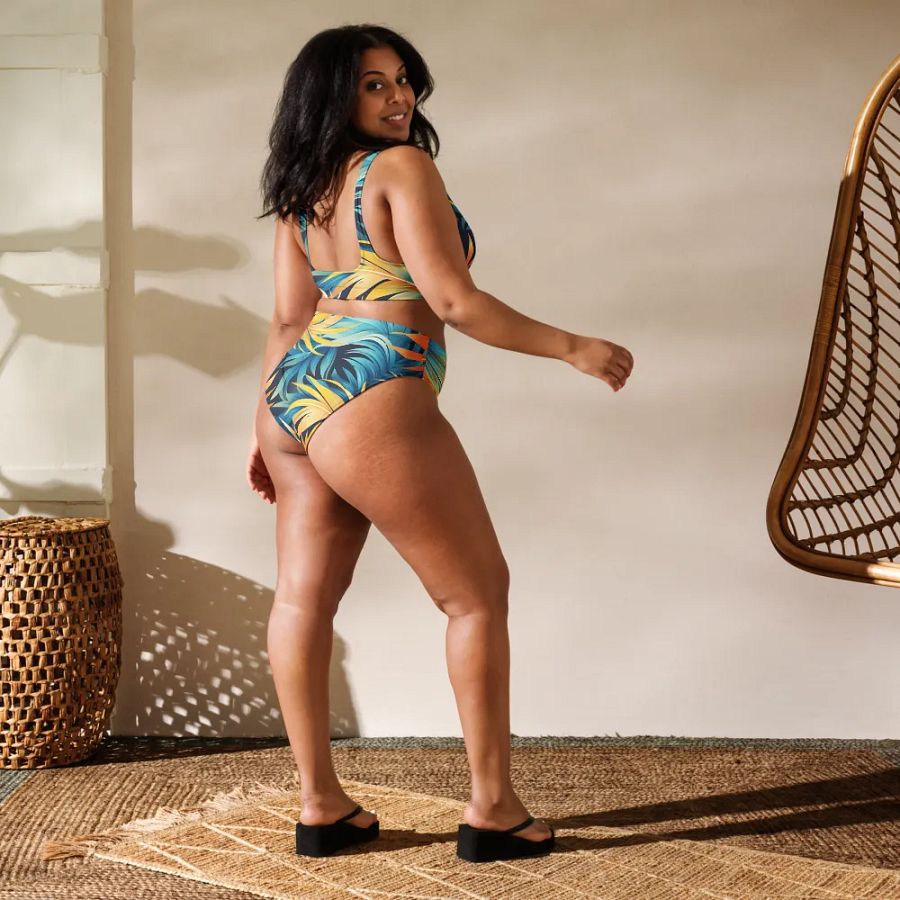 Tropical Flow Recycled High Waisted Bikini product image (4)