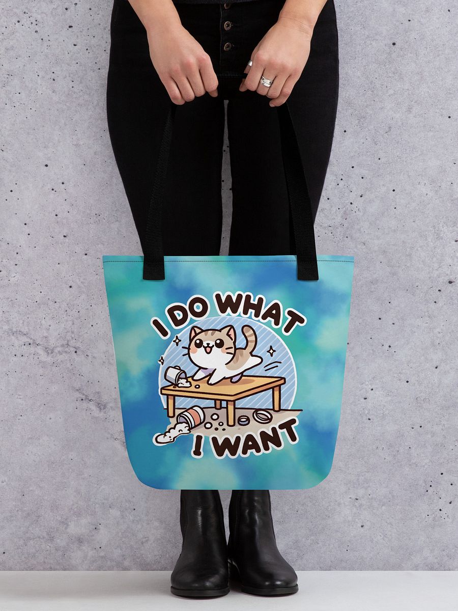I Do What I Want Tote Bag – Bright Blue product image (3)