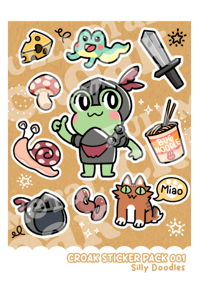 Silly Doodles - Croak Sticker Pack #001 product image (2)