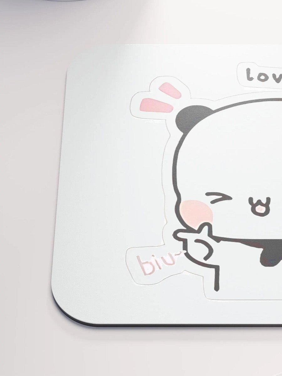"Cute Panda Love Sticker Mouse Pad – Adorable & Expressive Design" 🐼💖 product image (6)