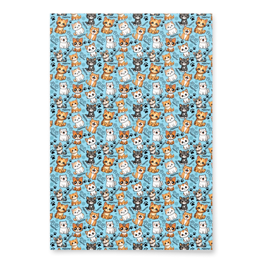 Meow Magic Wrapping Paper - Blue product image (2)