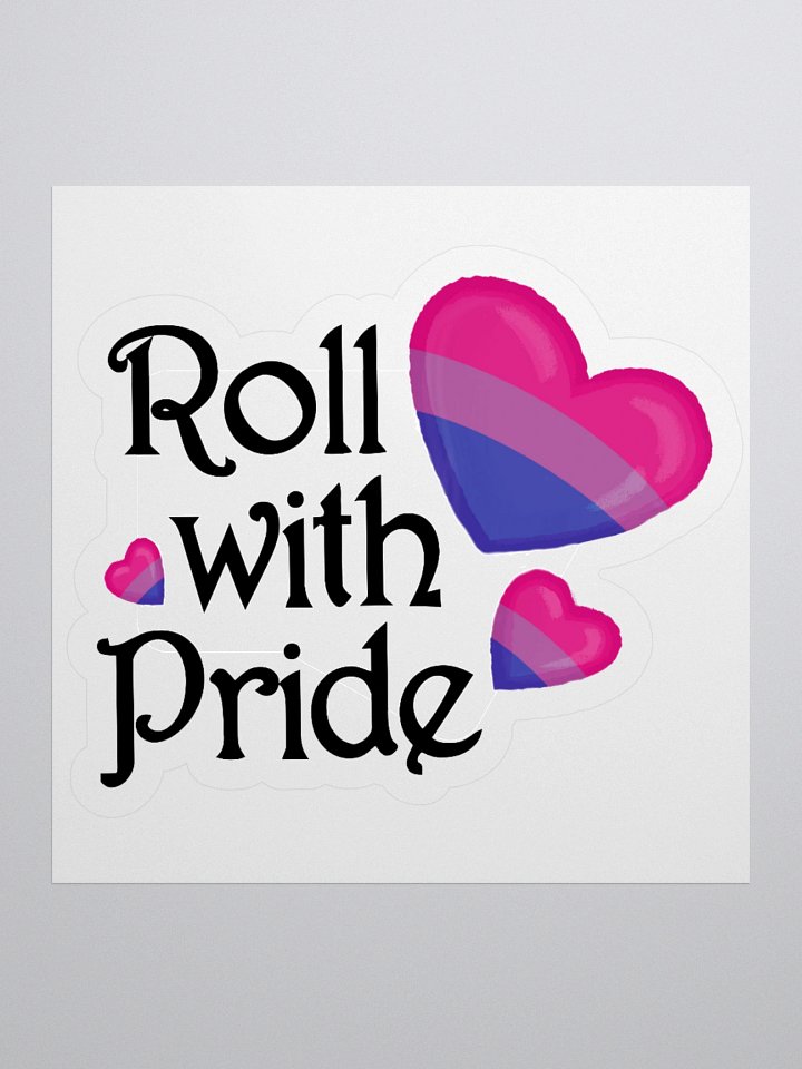 Roll with Pride Kiss Cut Stickers - Bi Hearts product image (1)