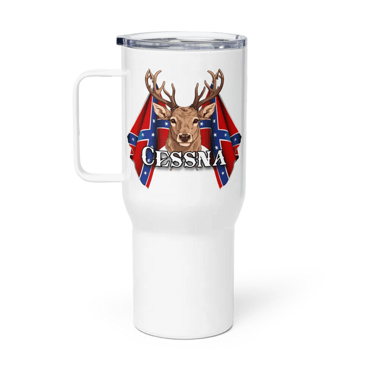 "Cessna" Rebel Redneck Deer - Travel Mug w/ Handle product image (1)