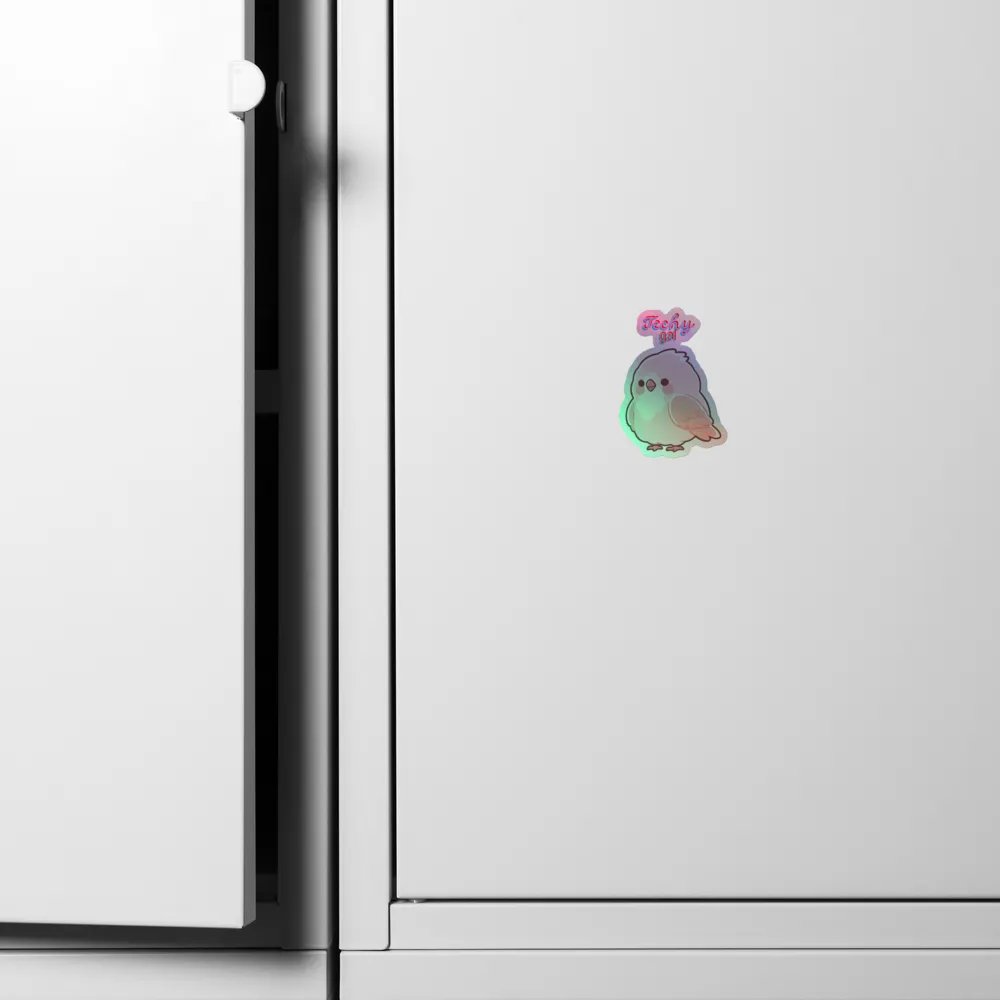 Techy Birb Holographic Sticker🐥 product image (4)